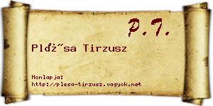 Plésa Tirzusz névjegykártya